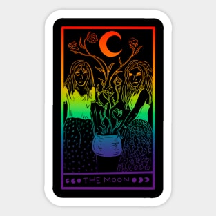 Midnight Margarita Moon - rainbow tarot card gay pride Sticker